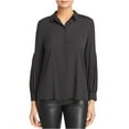 thumbnail image 2 of Le Gali Womens Eloisa Button Down Blouse, Black, XX-Large, 2 of 2