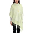 thumbnail image 1 of Foulard à Franges pour Femmes, Texture Ligne Verte, Long Châle, Léger et Chaud, 1 of 6