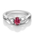 thumbnail image 2 of Gem Stone King 0.38 Ct Oval Pink Tourmaline 925 Sterling Silver Ring, 2 of 4