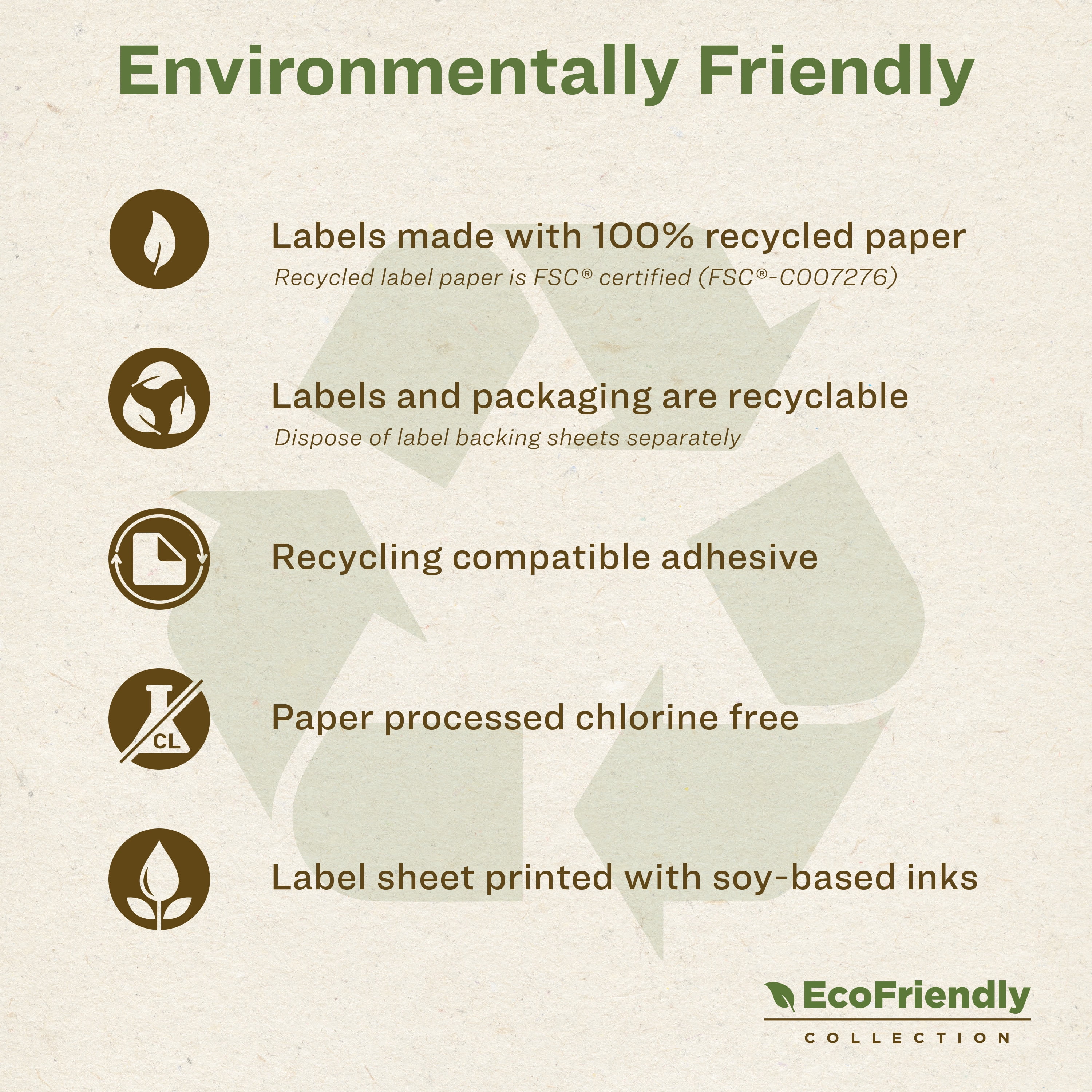 Avery EcoFriendly Rectangle Labels, 2-1/2" x 5", 150ct