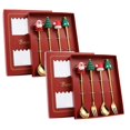 thumbnail image 1 of Oleegame 2PC Stainless Steel Cutlery Set Christmas Tableware Set Stainless Steel Spoon Gift Set Dessert Spoon Fork Coffee Spoon Christmas Pendant Spoon Tableware Set Gift Red, 1 of 5