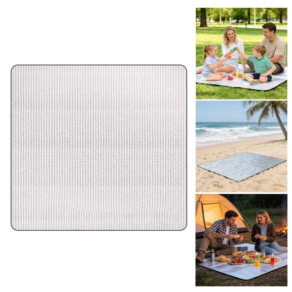 Outdoor Camping Mat with Reflective Foil Layer, Sleeping Mat for Tent, Portable Foam Pad for Picnic Beach Ground, Lightweight Roll Up Insulation Mat