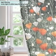thumbnail image 4 of Orange and White Wildflowers Semi Sheer Curtains for Living Room Bedroom Set of 2 Insulated Window Drapes, 4 of 6