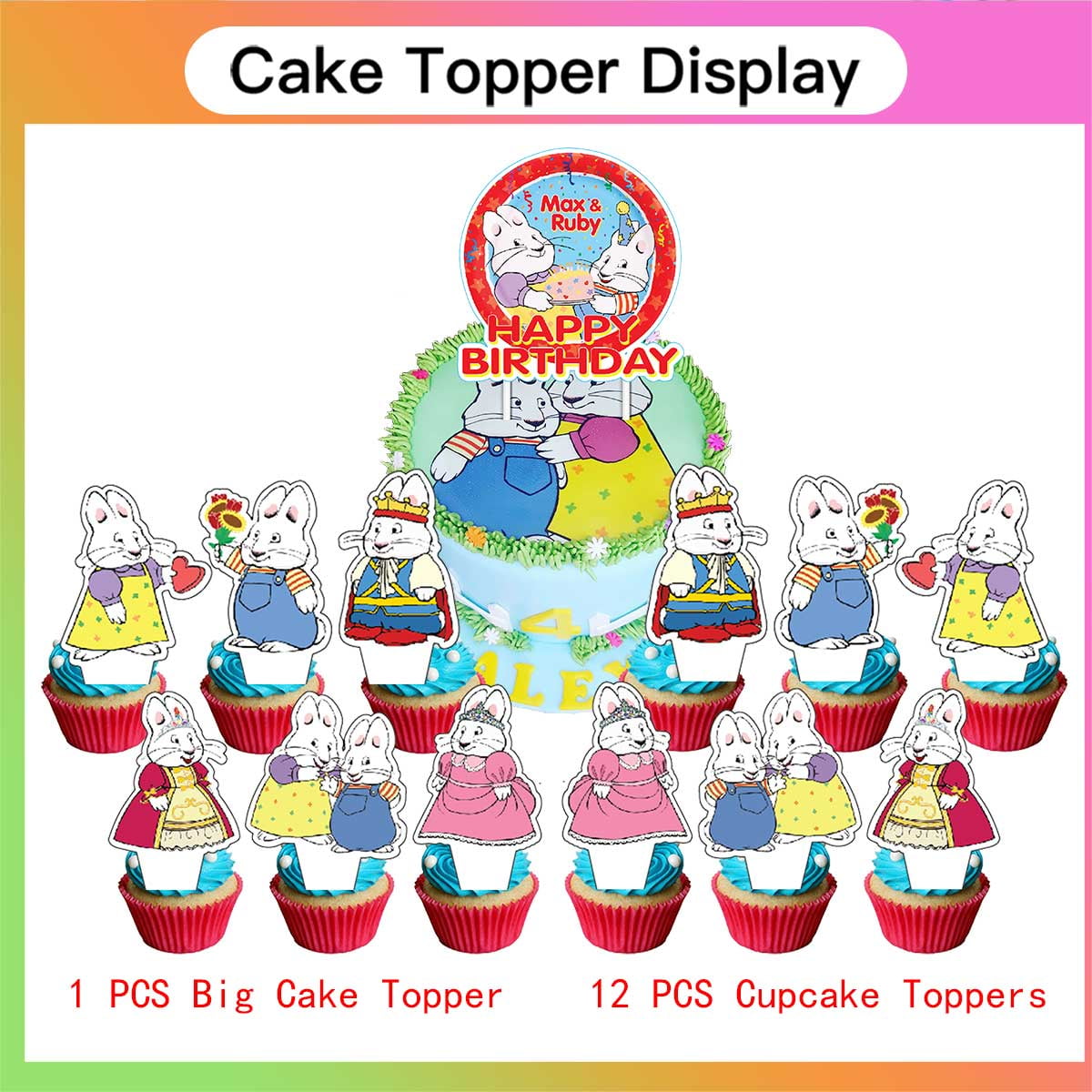 Max and Ruby Party Supplies Latex Balloons Decor Banner Backdrop Kit Birthday Decorations