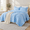 Light Blue-King(106"x96"), variant on White Cal King(116"x102") Shabby Chic Ruffle Oversized King Comforter Set