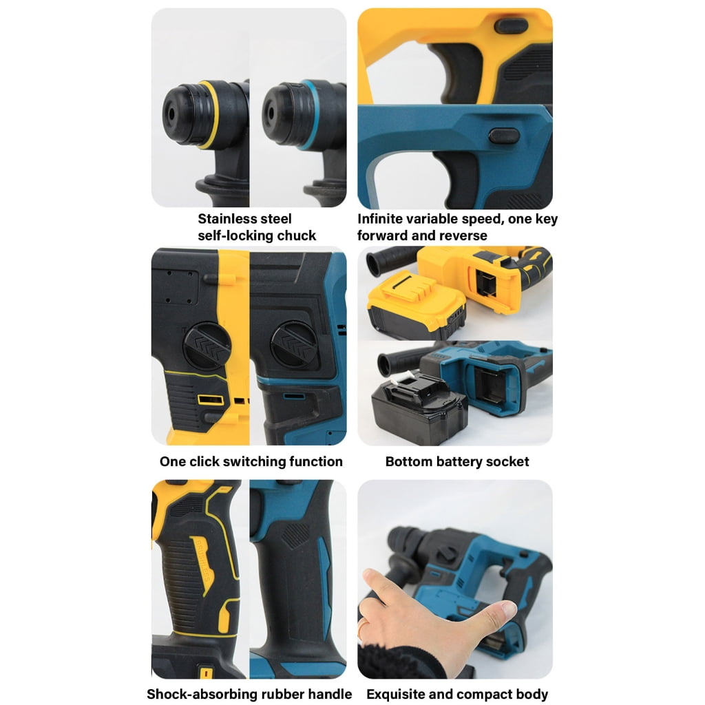 Easy Carry 170D Hammer Drill Bare Tool With Efficient Brushless Motor Ergonomic Hammer Drill for Various Application
