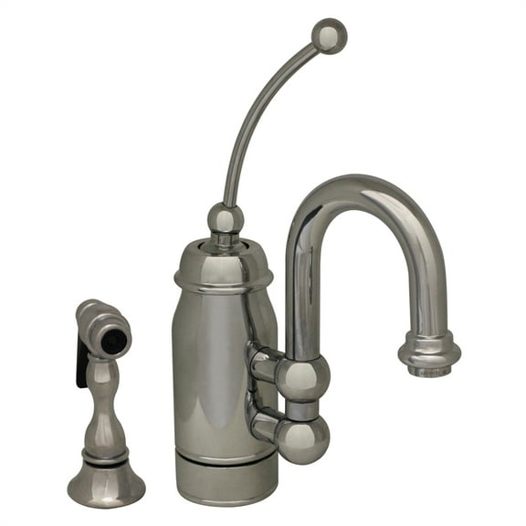Baby Horizon Single Handle Entertainment/Prep Faucet with Curved Extended Stick Handle and Curved Swivel Spout - Polished Chrome