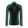 thumbnail image 3 of TSSOE Kids Boys Figure Ice Skating Clothing Sets Sparkly Dance Outfit Rhinestone Top And Pants Training Suits Green+Black 12, 3 of 7