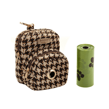 Houndstooth Mini Backpack Pet Waste Bag & Treat Holder