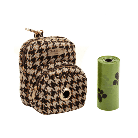 Houndstooth Mini Backpack Pet Waste Bag & Treat Holder