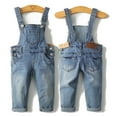thumbnail image 4 of KIDSCOOL SPACE Little Girl Boy Ripped Denim Cute Slim Pants Jean Overalls,3-4 Years, 4 of 8