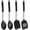 Black, variant on Gray Kitchen Utensil Set of 4, Silicone Heads with Steel Handles, Solid Spatulas, Slotted Spoons, Turners for Non-Stick Cookware, Heat Resistant