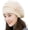 Beige, variant on Womens Fall Winter Soft Floral Beanie Hats Chunky Solid Color Windproof Skull Caps Cable Knit Slouchy Stocking Hat