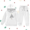 thumbnail image 2 of Girls Christmas Outfit Set - Lined Hoodie and Jogger Pants, Warm Winter Tracksuit for Kids, Cozy Holiday Printed Sweatshirt and Pants Set, 2 of 6