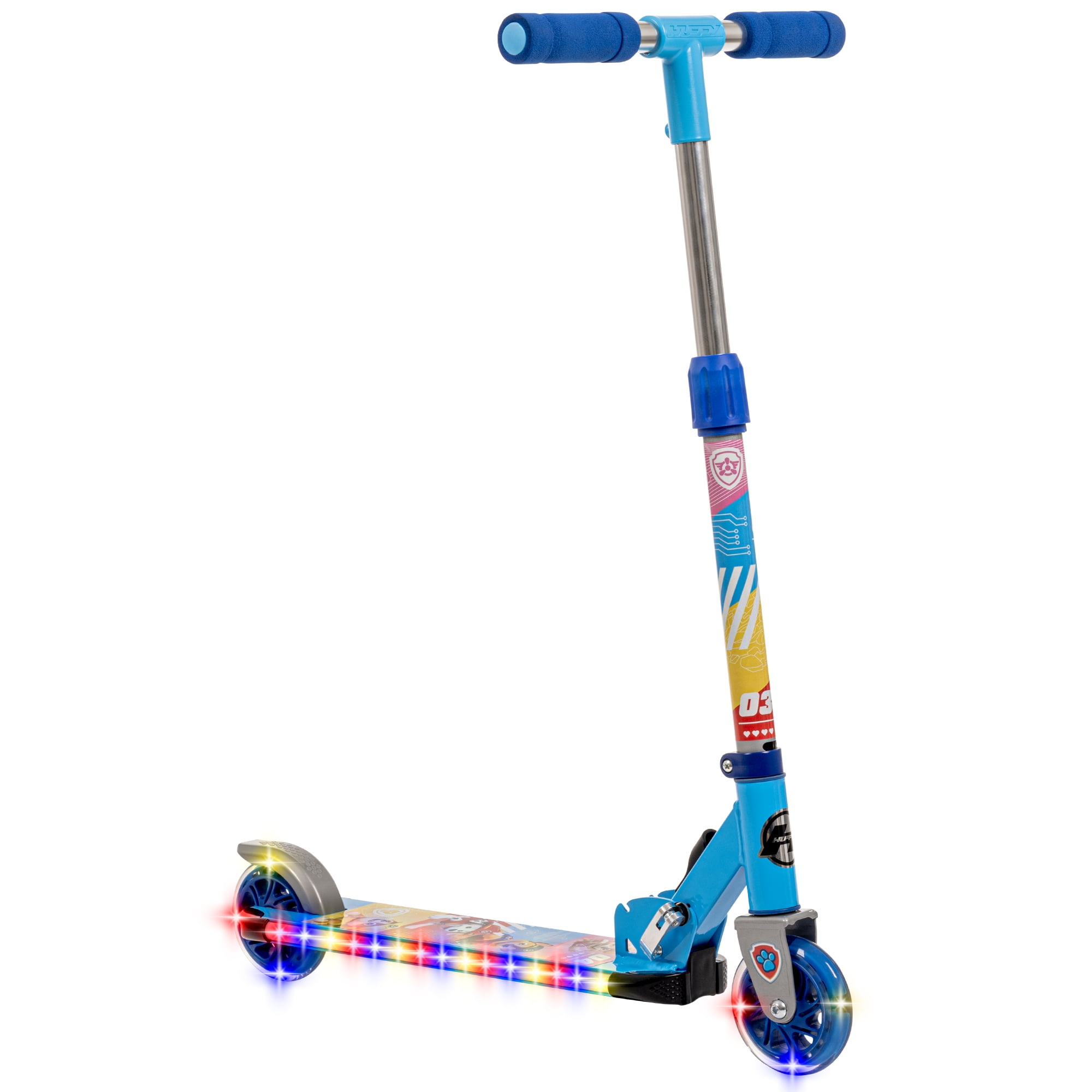 La Pat’ Patrouille Trottinette en ligne de Huffy avec lumières LED, Bleu