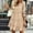 Khaki, variant on Sentmoon Button Womens Dresses Long Sleeve V Neck Fall Dresses for Women 2024 Loose Fit Ruffle Solid Color Midi Dresses,Plus Size Fashion A-line Dresses Khaki L
