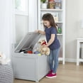 thumbnail image 2 of Melissa & Doug Wooden Toy Chest, Toy Storage Box with Hinged-Lid, Playroom Furniture for Kids Ages 3+ (Gray), 2 of 10