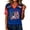 Dark Blue, variant on Women's Summer Tops 2026 Soccer Cup V Neck Short Sleeve Fan Wear USA Soccer Jersey American Flag Football Graphic Tees White S