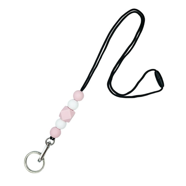 LCXmlly Beaded Lanyard Adjustable Length ID Badge Beaded Lanyard Non Rusting Reusable Silicone Breakaway