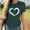 B134 Green Womens Summer Tops Clearance Under $5, variant on Summer Xqxayjr Summer Blouses for Womens Under $10 Casual Short Sleeve Shirt Love Heart Graphic Print Basic Crew Neck Trendy Spring Tops Mother Day Gifts