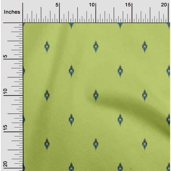 oneOone Georgette Viscose Fabric Small Motif Ikat Print Sewing Fabric BTY 42 Inch Wide