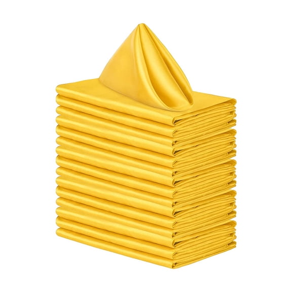 Advancent Servilletas de de poliéster de 20 piezas para una experiencia gastronómica lujosa, servilletas de tela cuadradas Kits de decoración para fiestas amarillo