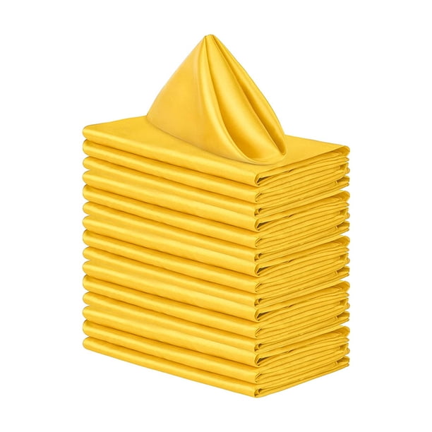 Advancent Servilletas de de poliéster 20 unids/set para una experiencia gastronómica lujosa, servilletas de tela de amplia aplicación Kits de decoración para fiestas amarillo