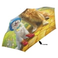 thumbnail image 2 of Rainbows Garden Cute Dogs with Hats All Weather Umbrella Triple Folding Parasol 6 Ribs UV Protection Portable, 2 of 8