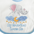 thumbnail image 4 of Inktastic My Grandma Loves Me Cute Elephants Clouds Moon and Stars Boys or Girls Baby Bib, 4 of 4