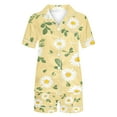 thumbnail image 4 of Jamicy Pyjama Super Doux pour Femmes Mode Décontractée Imprimé Manches Courtes Col à Revers avec Shorts Ensemble de Pyjama Confortable pour la Maison, 4 of 4