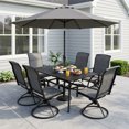 thumbnail image 3 of Yardgrace 7-Piece Patio Dining Set with Swivel Textilene Chairs & Rectangular Table, Black/Gray, 3 of 10