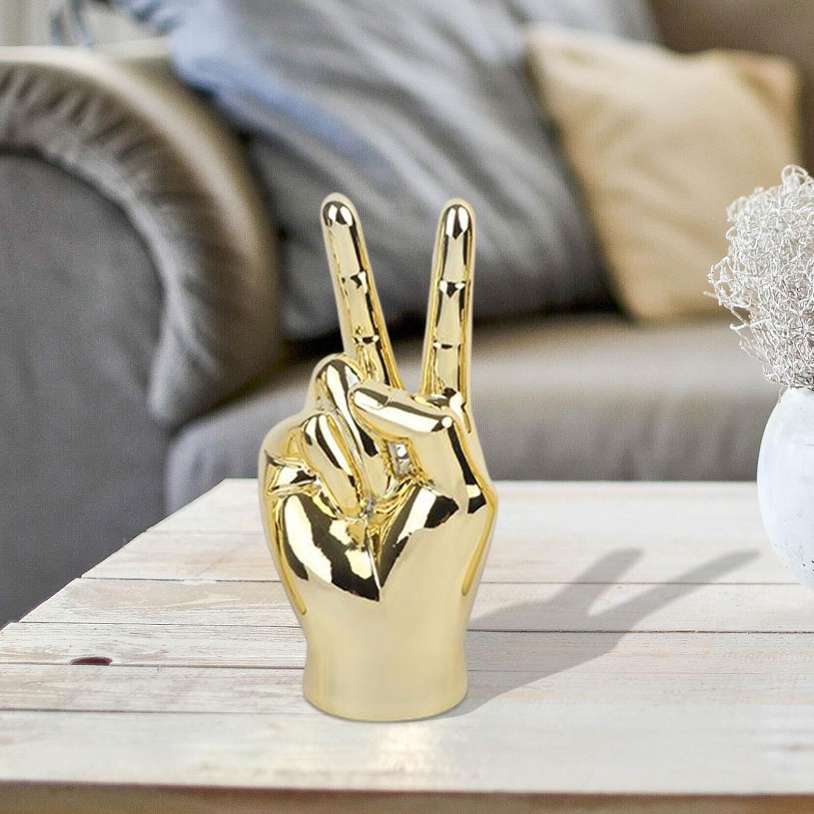 Hand Statue Resin Hand Gesture Sculptures Peace OK Thumbs Up Hand Sculpture  Home Decor for Cabinet Shelf Display Decoration - AliExpress