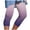 zb-Purple, variant on fartey Women's Capri Pants Plus Size Gradient Printed Stylish Beach Crop Pants Lounge Summer Elastic High Waist 3/4 Length Pants Slim Fitted Yoga Joggers Cropped Pants, S-5XL