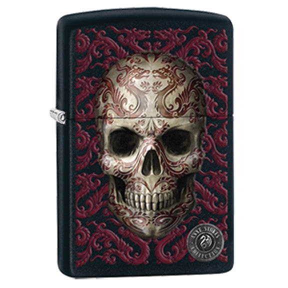 Tattooed Skull by Anne Stokes Artist Black Matte Zippo Lighter