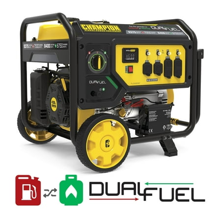 UPC: 0817198024448 | Champion Power Equipment 9375/7500 Watts Dual Fuel Portable Generator with Electric Start