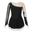 thumbnail image 2 of YIZYIF Kids Girls Long Sleeve Shiny Rhinestone Skating Dance Dress Gymnastic Competition Leotard Black 14, 2 of 5
