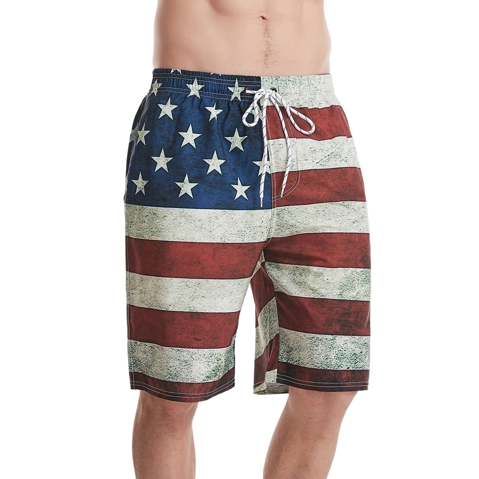 WANYNG Men's American Flag Print Independance Day Beach Short Pants ...