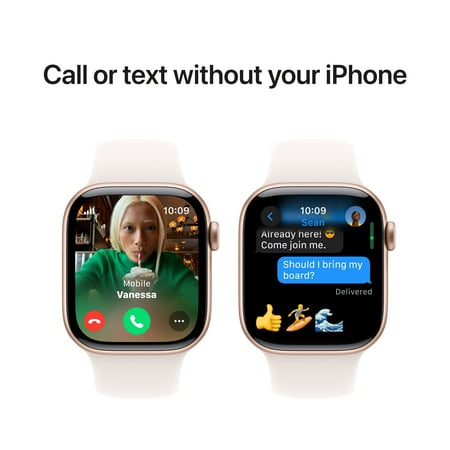 Apple Watch Series 10 (GPS) 42mm Aluminum Case with Light Blush Sport Band - M/L - Rose Gold - (2024)