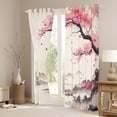 thumbnail image 3 of jejeloiu Japanese Minimalist Style Curtains Pack of 2 (42x84 Each),Pink Cherry Blossoms Curtains Blackout,Pink Beige Gray Bedroom Curtains For Adults,Breathable Home Decor, 3 of 6