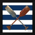 thumbnail image 2 of Gina Ritter 12x12 Black Modern Wood Framed Wall Art Titled - Two Oars On Blue And White Stripes, 2 of 6