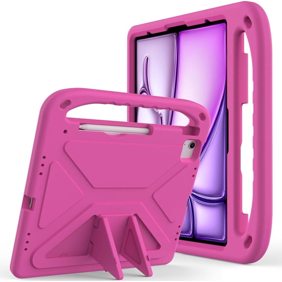 HCTian for iPad Air 13 Inch M2(2024)/Pro 13 inch (2024) M4 Kids Case,Lightweight EVA Kid Friendly Shockproof Protective Case,Handle Stand Heavy Duty Tablet Cover