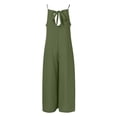 thumbnail image 5 of Jumpsuit Women'S High Waisted Wide Leg Loose Jumpsuit Casual Suspenders With Long Pants Zipper Jumpsuit,Green Women'S Polyester Jumpsuit L, 5 of 5