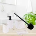 thumbnail image 6 of Collection Stone Effect White Bath Accessory Set-4 pieces, 6 of 6