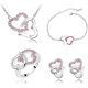 thumbnail image 1 of Zhuge Conjunto de joyería para mujer, con cadena, collar, pendientes, anillos y cristales austriacos brillantes rellenos de plata, 1 of 5