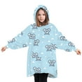 thumbnail image 2 of 7-13 years Girl Boy Wearable Blanket Sweatshirt Hoodie Oversize Plush Hooded Robe, 2 of 3