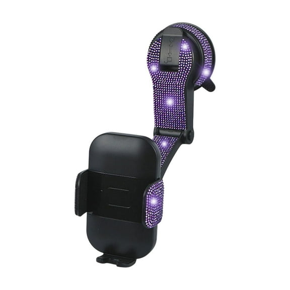 NIUBWJL Bling Car Phone Holder, Rhinestone Suction Cup Vehicle Dashboard Cellphone Stand, Diamond Sparkle Automotive Interior Windshield Smartphone Mount, Universal for SUV, Sedan, Truck