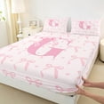 thumbnail image 3 of jejeloiu Personalized Gifts Bow Bed Sheets,Letter G King Sheets,Pink Bow Bowknot Sheet Set,Lightweight Room Decoration,4 Pieces, 3 of 7