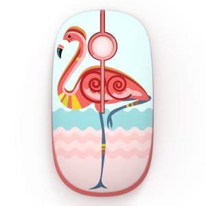 Jelly Comb Cute Flamingo Parrern 2.4G Slim Wireless Mouse with Nano Receiver, Less Noise, Portable Mobile Optical Mice for Notebook, PC, Laptop, Computer, MacBook