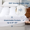 thumbnail image 5 of Sasttie Extra Thick King Mattress Topper, 800GSM Breathable Mattress Pad Cover, Pillow Top Protector with 8-21 Inch Deep Pocket, White, 5 of 10