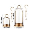 thumbnail image 3 of 2 Pack Metal Frame Glass Cloche Candle Holders, Vintage Hanging Jar Display, Decorative Candle Cover for Christmas, Birthday, Wedding, Table Centerpiece and Home Decor, 3 of 7